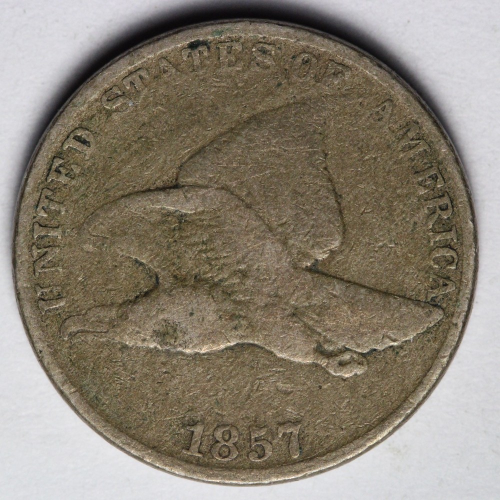 1857 Flying Eagle Cent Penny FINE E113 SJCL