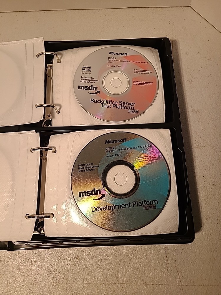 MICROSOFT MSDN Software Discs w/Storage Case Lot of 43