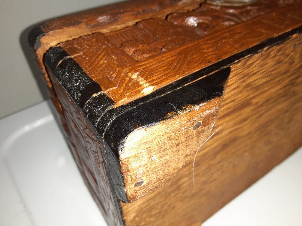 Vintage Small Hand Carved Chest