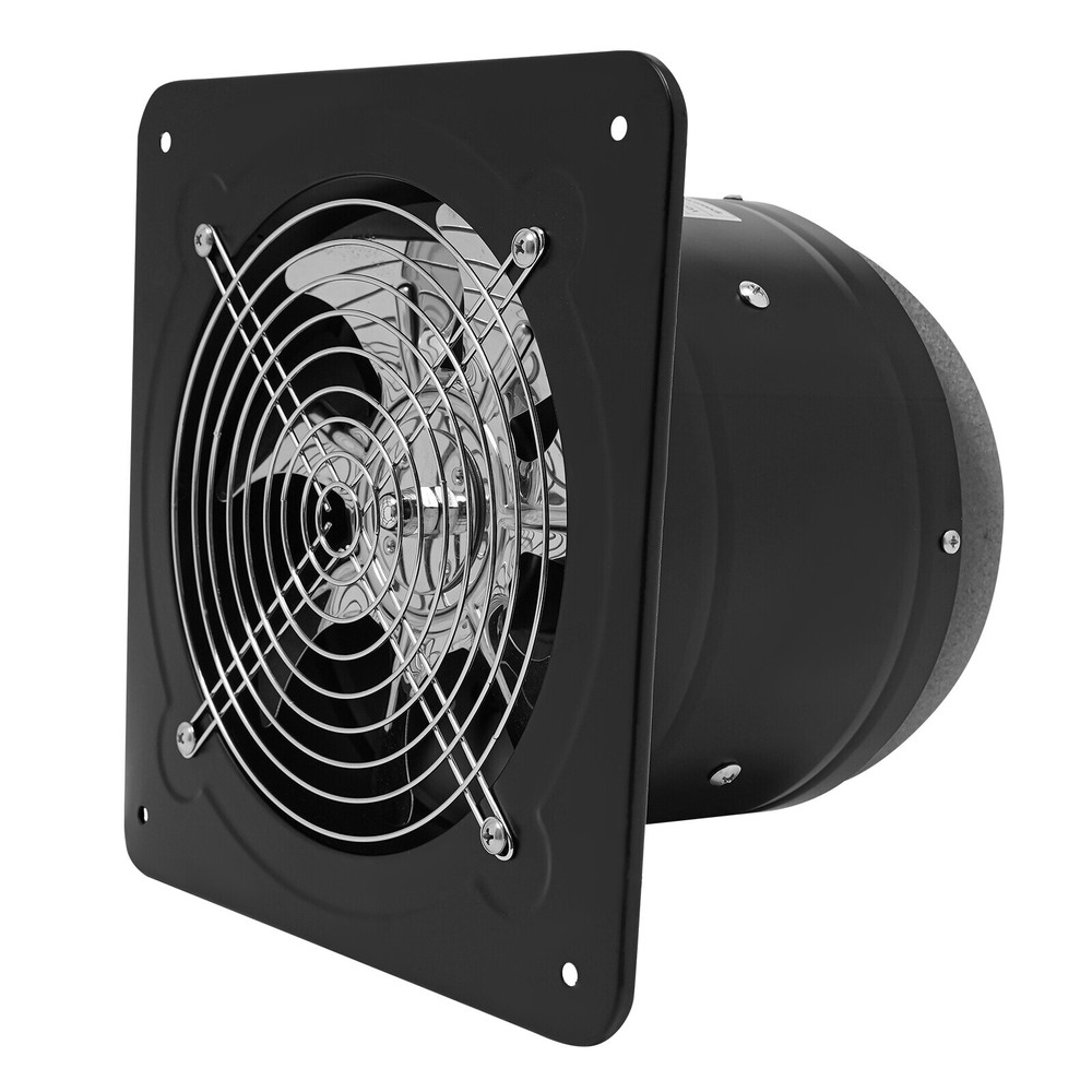 8" Wall-Mounted Exhaust Fan with Backdraft Damper for Kitchen Ventilation