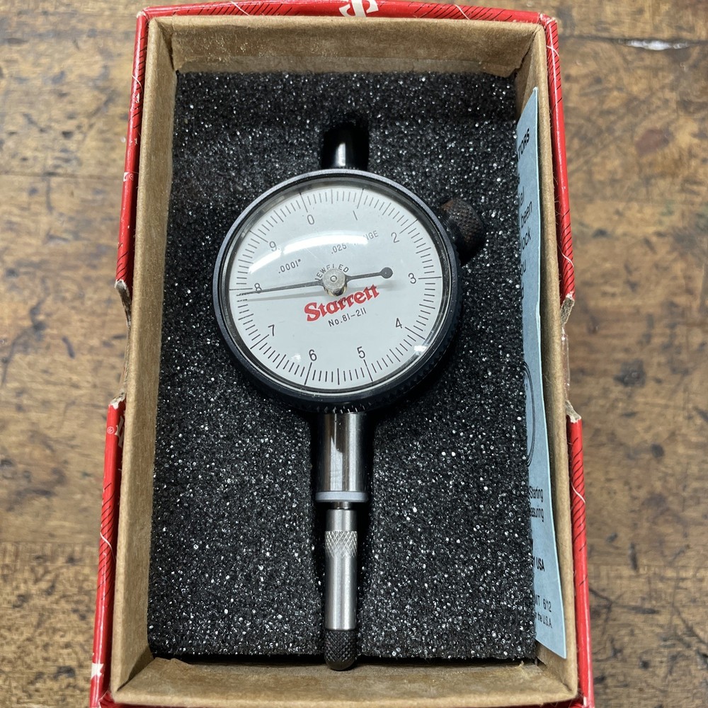 Starrett 81-211J Dial Indicator .0001 Range .025 Excellent Condition