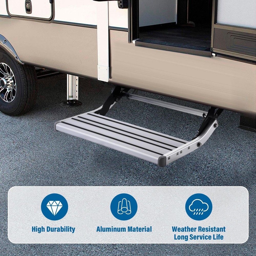 Aluminium Manual Pull Out Retractable One Step RV Camper Platform Steps Stair