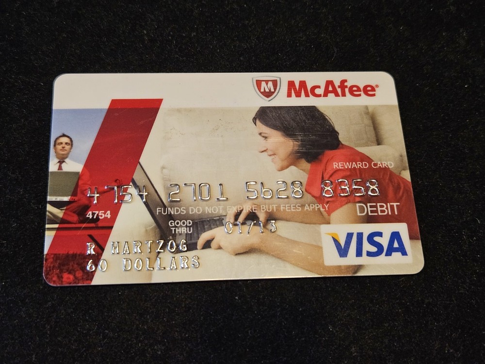 McAfee Visa Debit Charge Card ~ Exp 2013 ~ cc2391