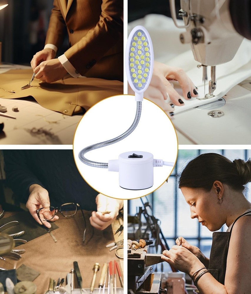 Sewing Machine Light with Rotation and Dimmable, Portable Work Light with Fle...