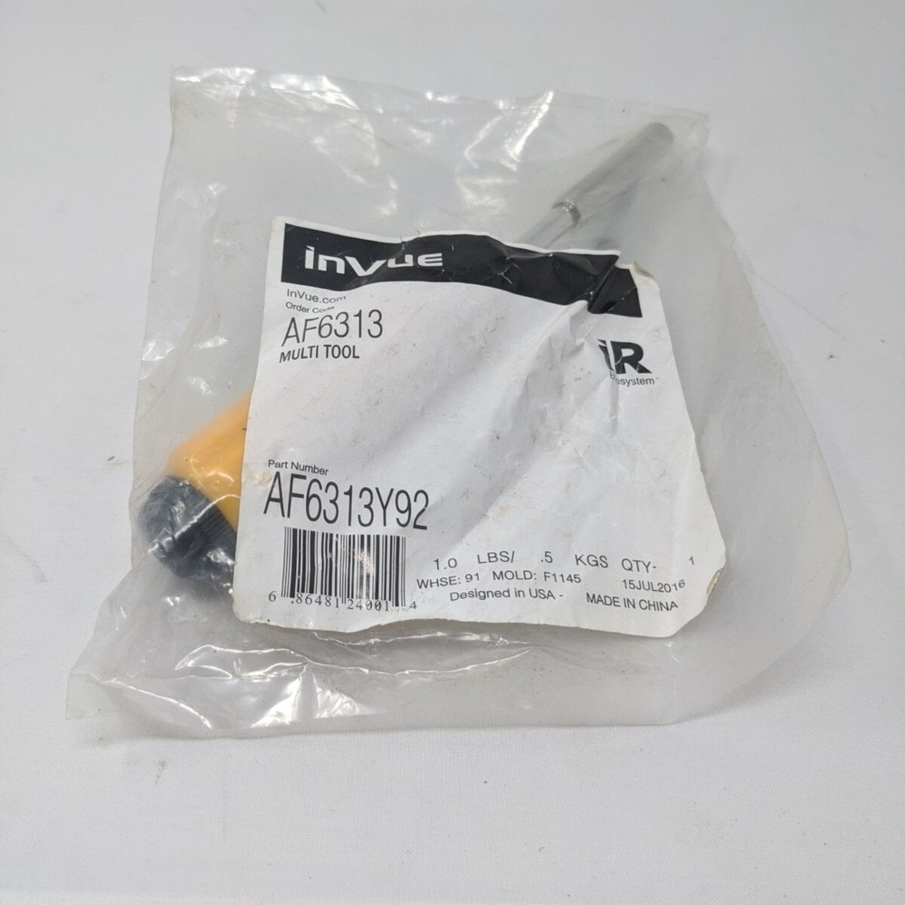 InVue AF6313R5 Security Screwdriver Multi-Tool & Bits Set - Yellow- Magnetic NEW