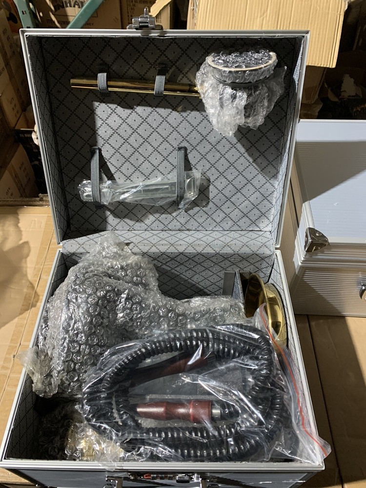 INHALE 21’’ HEAVY DUTY SOLID BRASS HOOKAH IN A SUITCASE *PLAMS/CAMEL BLACK*