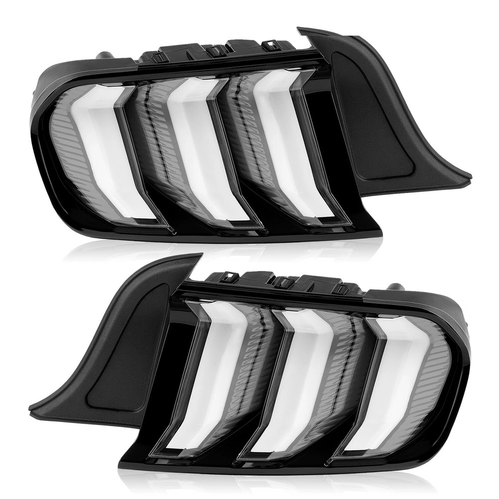 For Ford Mustang 2015-2023 Clear LED Sequential Tube Tail Lights Brake Lamp