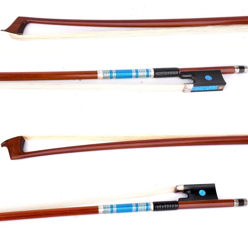 D.Peccatte Copy Master Pernambuco Violin Bow 4/4 Ebony Blue Eye Frog Silver Part