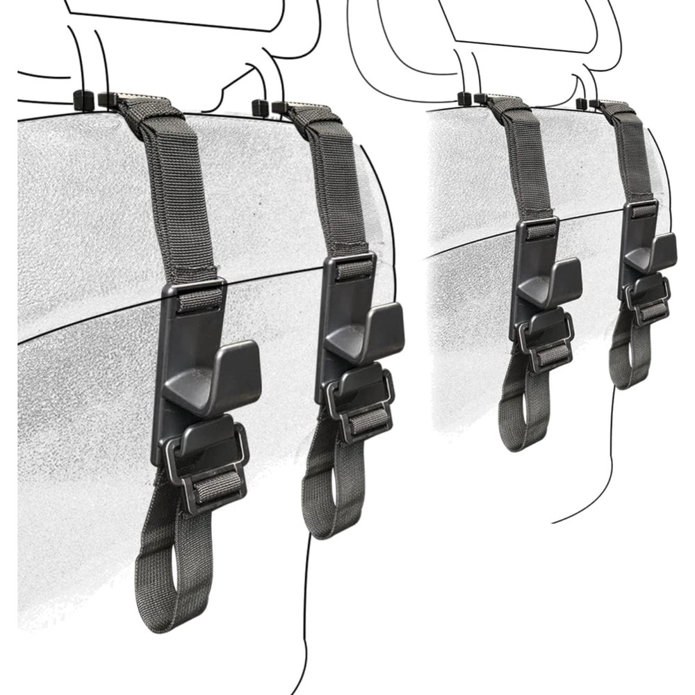 4-Pack Headrest Hooks for Car Universal Interior Auto Vehicle Back Front Seat...