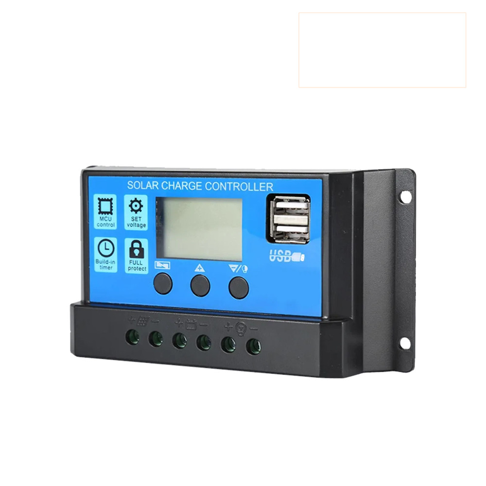 30A Solar Panel Battery Charge Controller 12V/24V LCD Regulator Auto Dual USB US