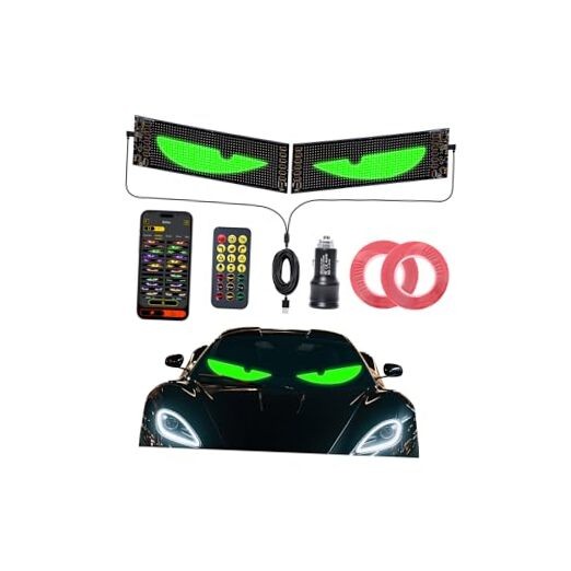 led Lights for car - Custom led Sign，Devil Eyes Light Strips 23.4"x4.7"-2PCS