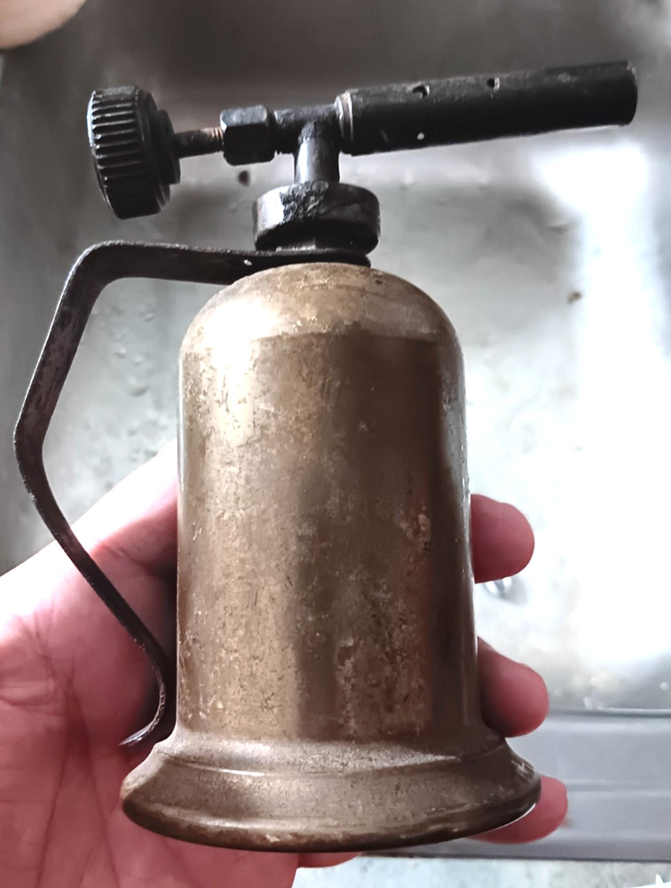 Vintage Brass Blow Torch abou 6" Unbranded & untested