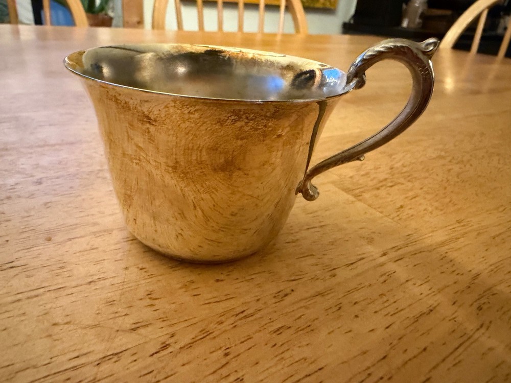 Vintage Towle/ISC Silver Plated Coffee Cup - Silver with handle