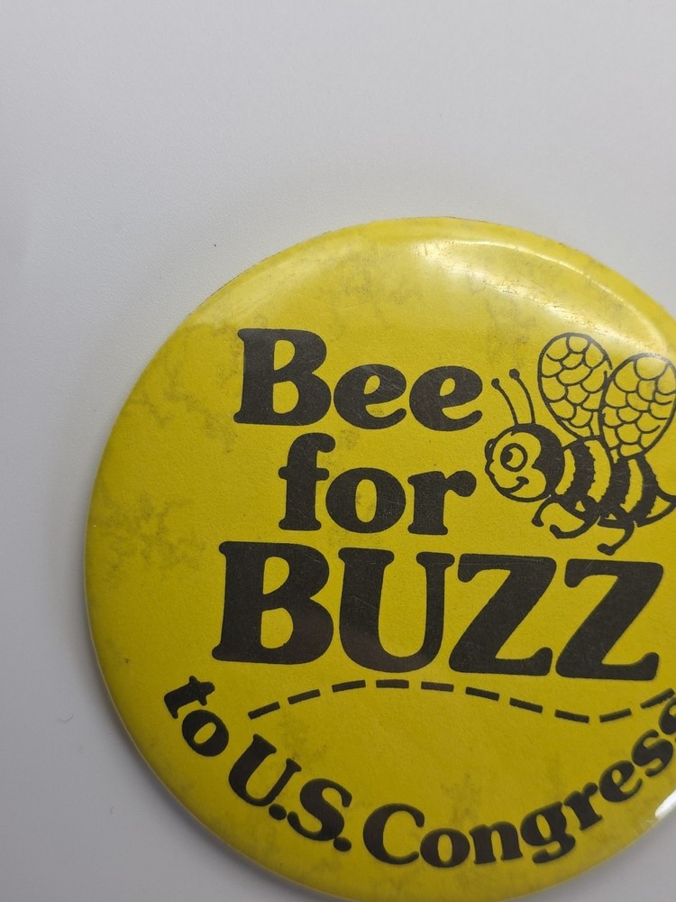 Bee for Buzz to U.S. Congress Button Pinback Pin