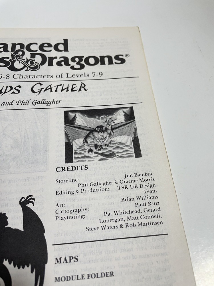 Dark Clouds Gather Advanced Dungeons And Dragons Module UK7 9151 1985 TSR