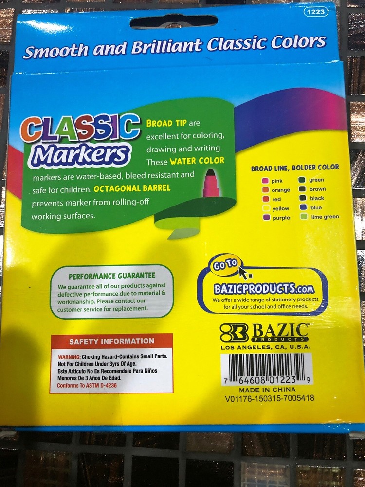 Bazic 10 Classic Markers. Huge Saving