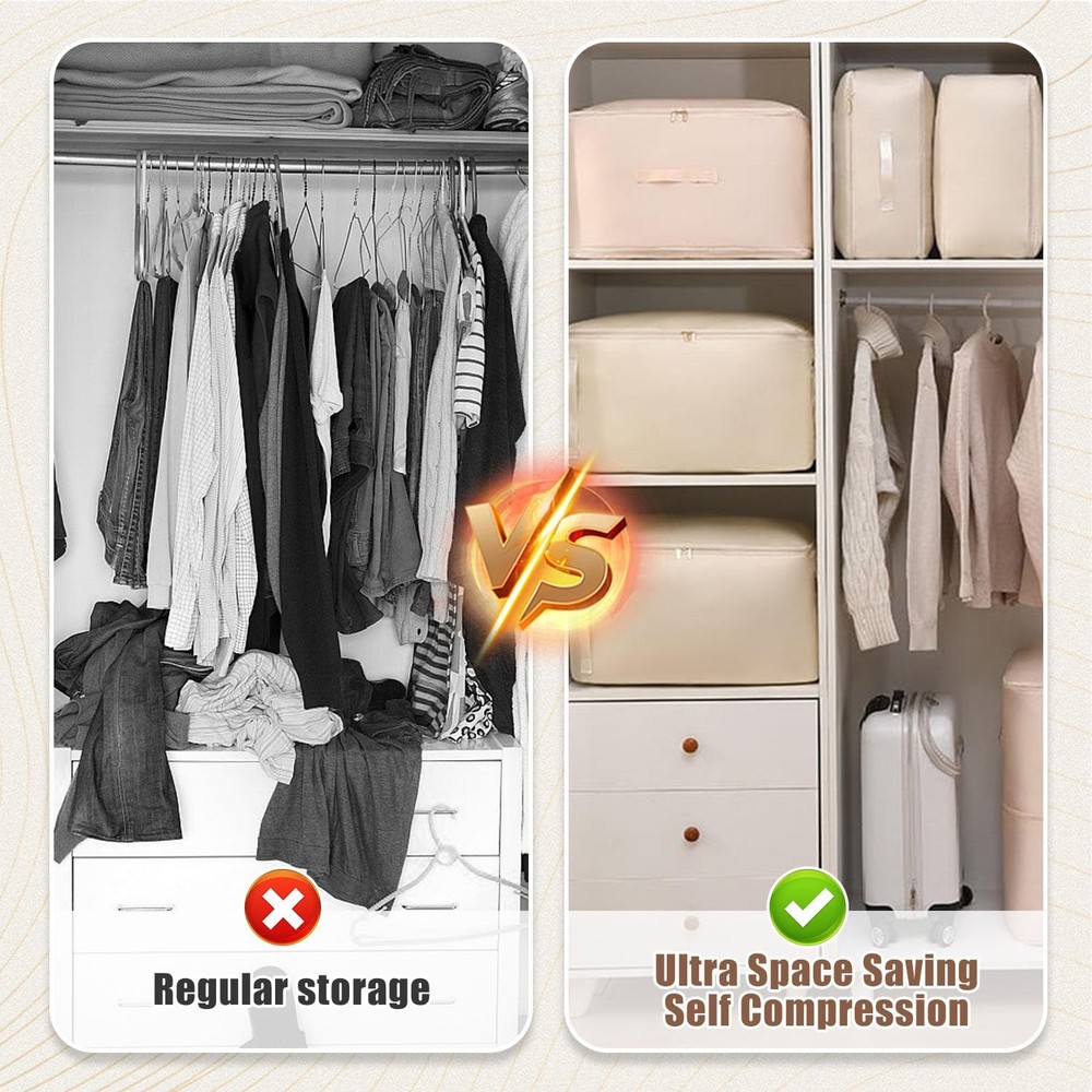 Ultra Space Saving Self Compression Organizer, Upgraded Space Saving Self Com...