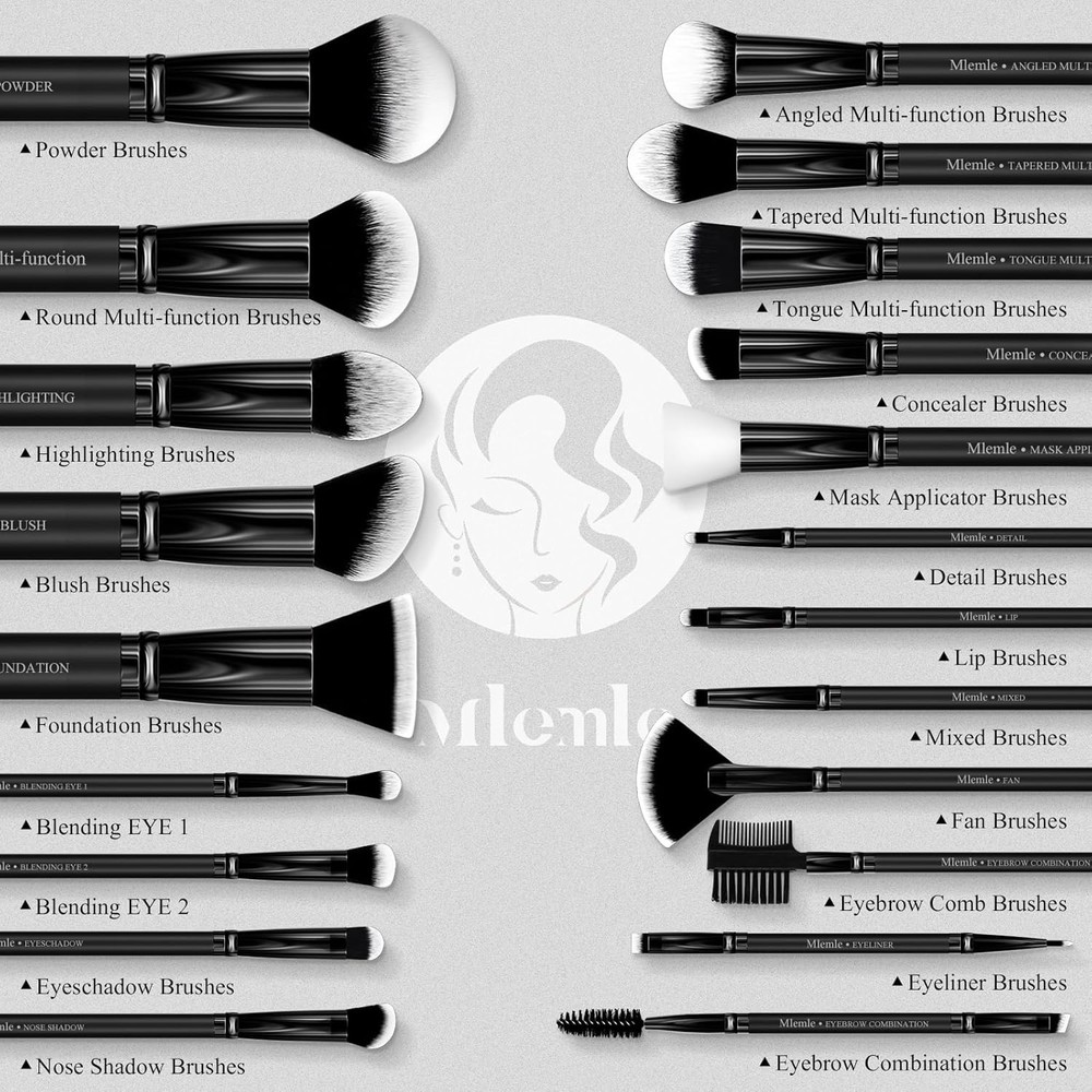Makeup Brushes Set, Mlemle Professional 26 Pcs Makeup Kit, Include Powder Founda
