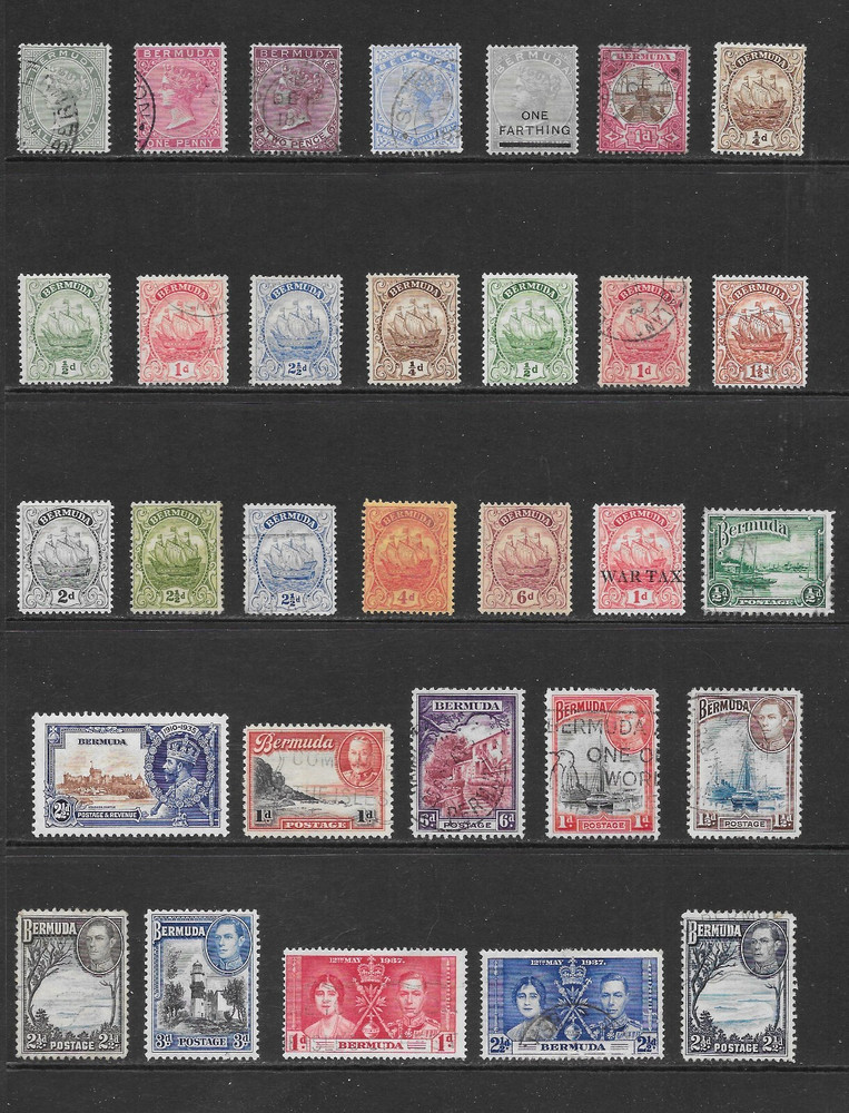 BERMUDA   VARIOUS MINT & USED POSTAGE ISSUES    1883 to 1937 (a)