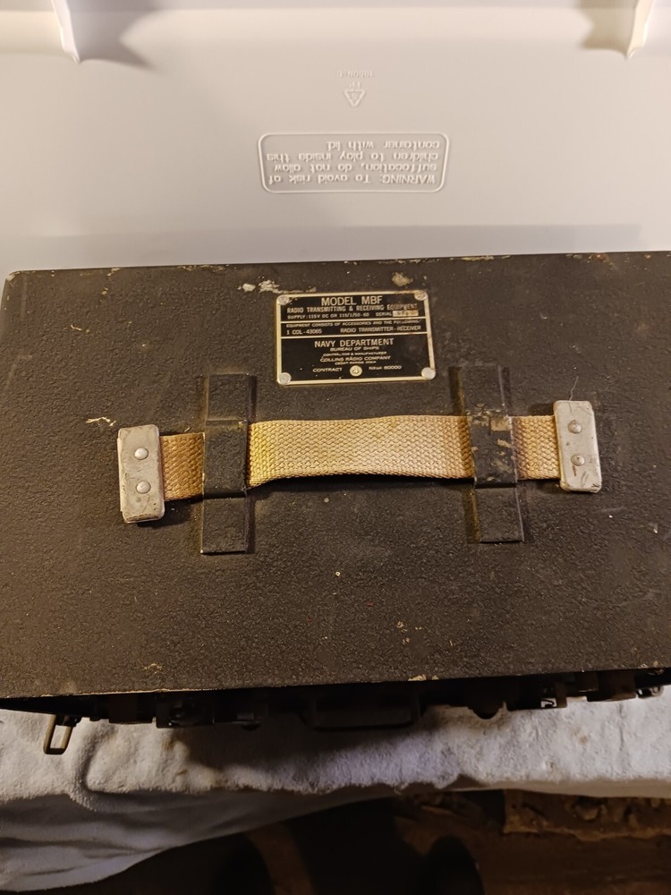 COLLINS MODEL MBF RECEIVER & TRANSMITTER NAVY RADIO #43
