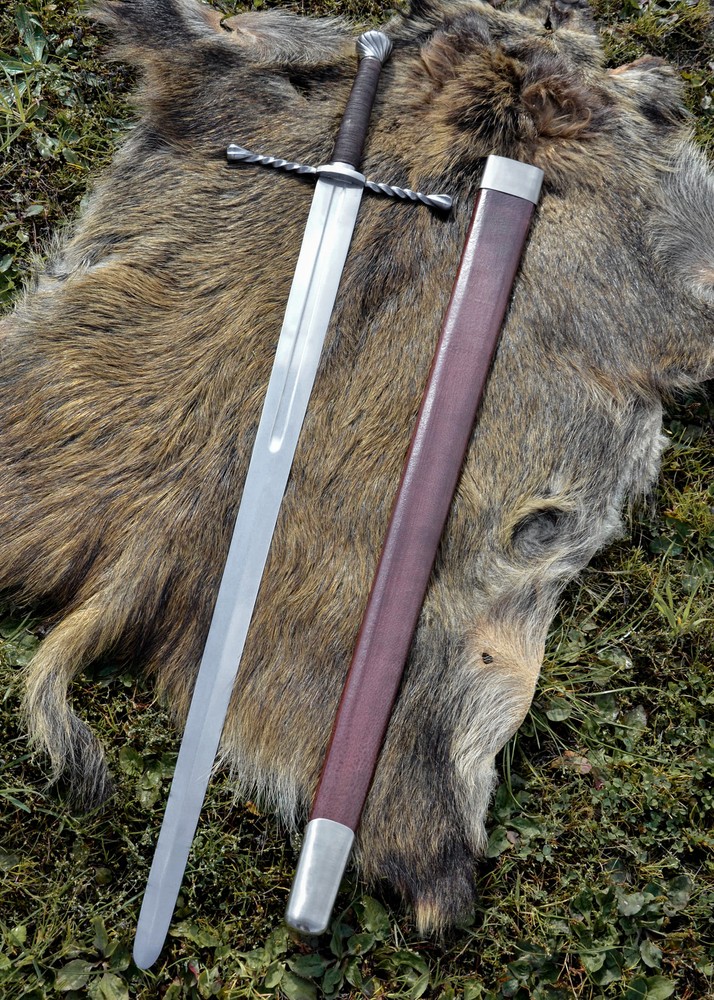 Bastard combat sword with sheath