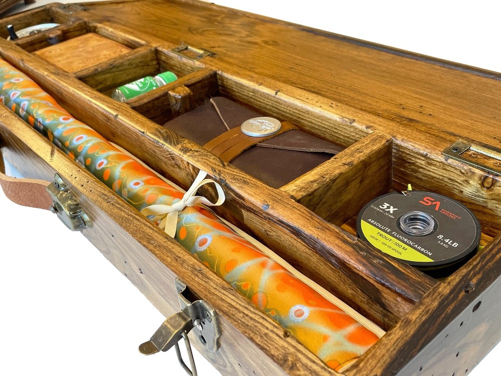 Two-Hearted Fly Rod Case with Rod, Reel, & Fly Box (5wt. 9″ 4 pc)