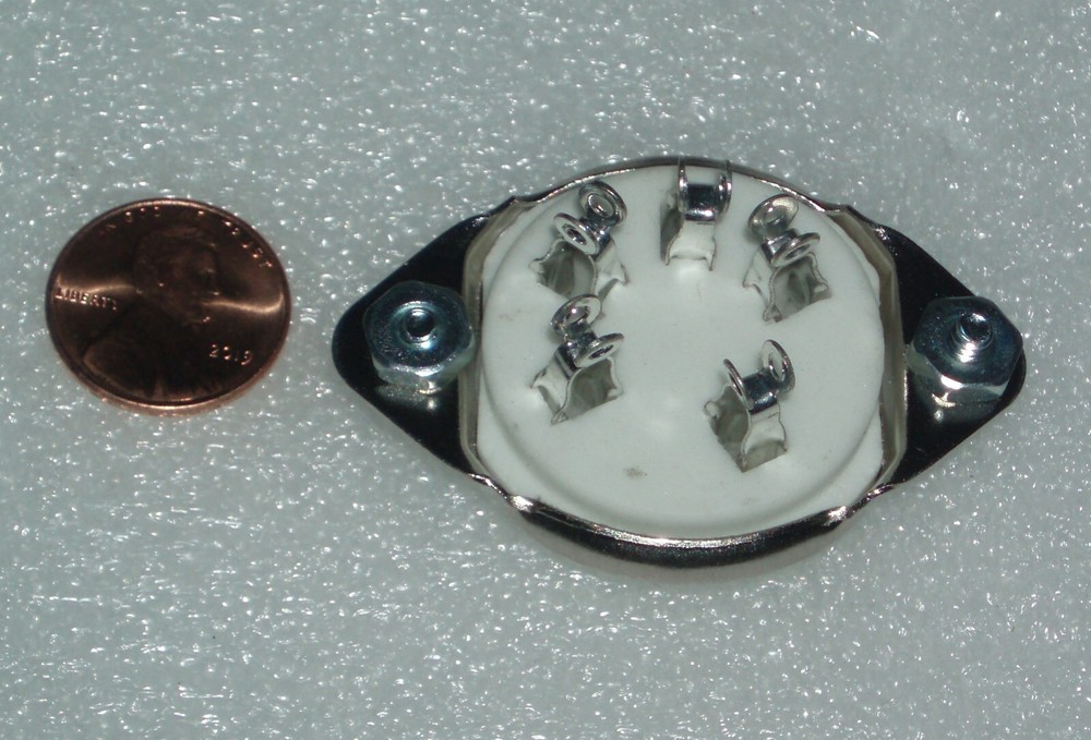 5 PIN PRONGS ceramic socket TOP mounted
