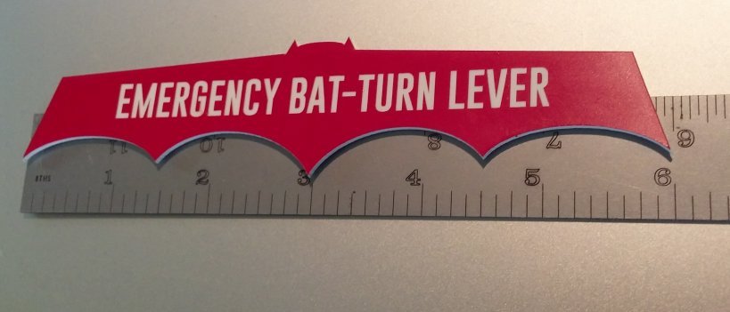 CUSTOM BATMOBILE EMERGENCY BAT-TURN LEVER DASH PLATE PROP BATMAN 1966