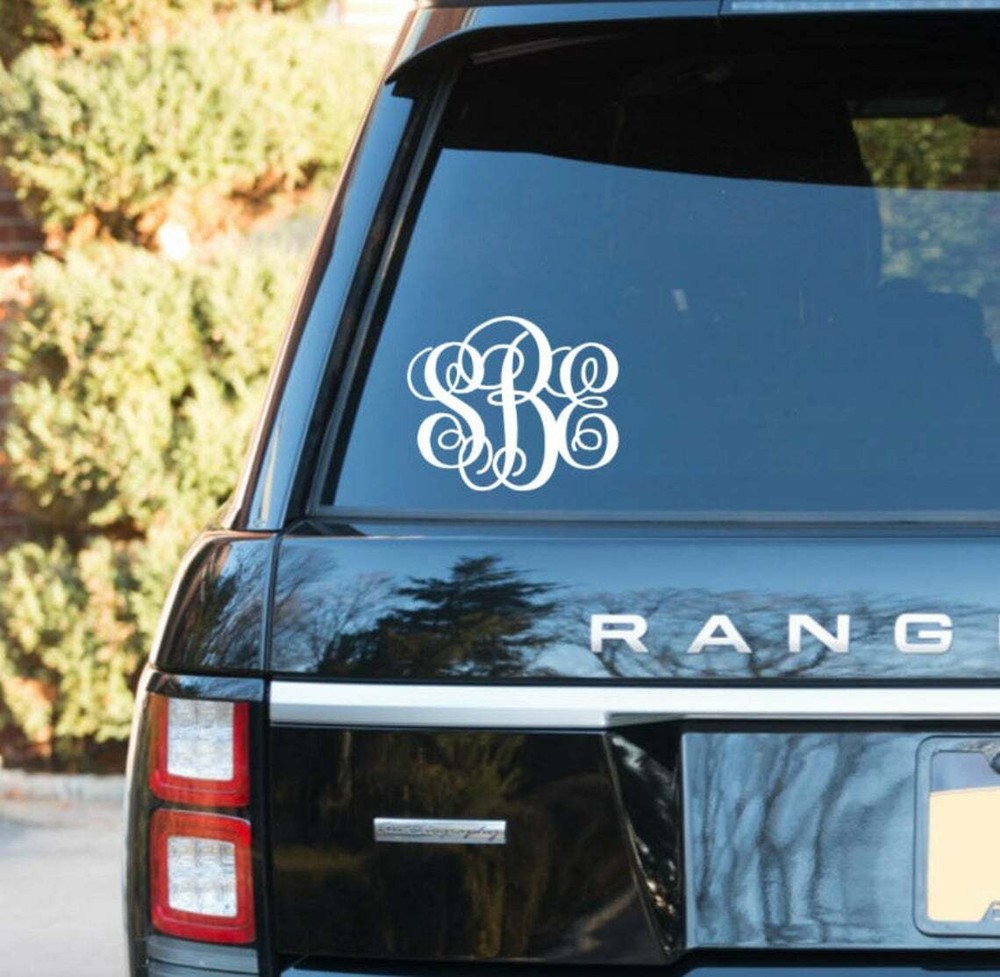Monogram Car Decal / Car Decal / Script Monogram / Vinyl Monogram / Monogram Dec