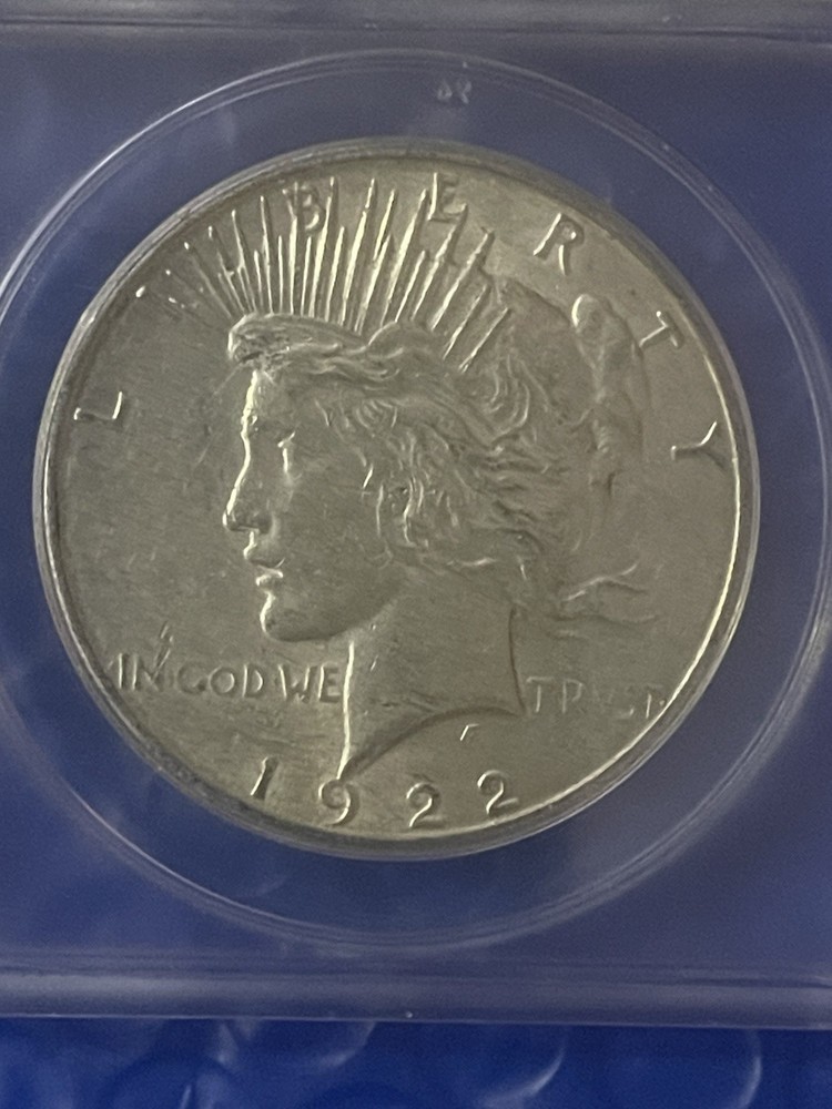 1922 S Peace Silver Dollar Anacs AU-50