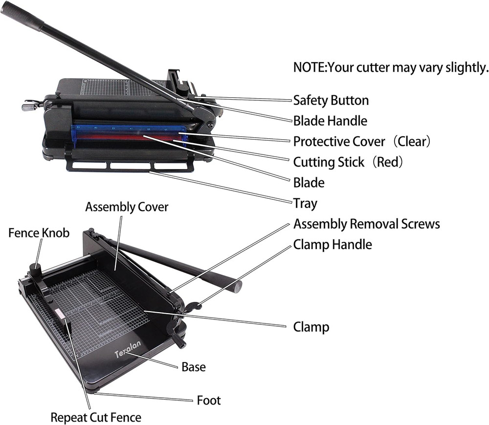Heavy Duty Guillotine Paper Cutter - 400 Sheets Capacity, A4 12" Stack Paper Tri