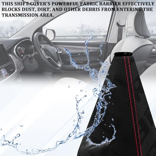 Gear Shift Knob Boot Dust Cover, Shifter Shift Boot Cover Protector, Black