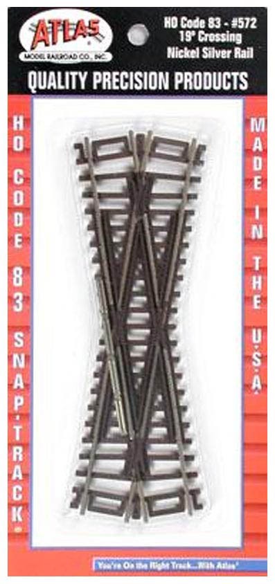 Atlas HO Scale Code 83 19 Degree Crossing Model Train Track