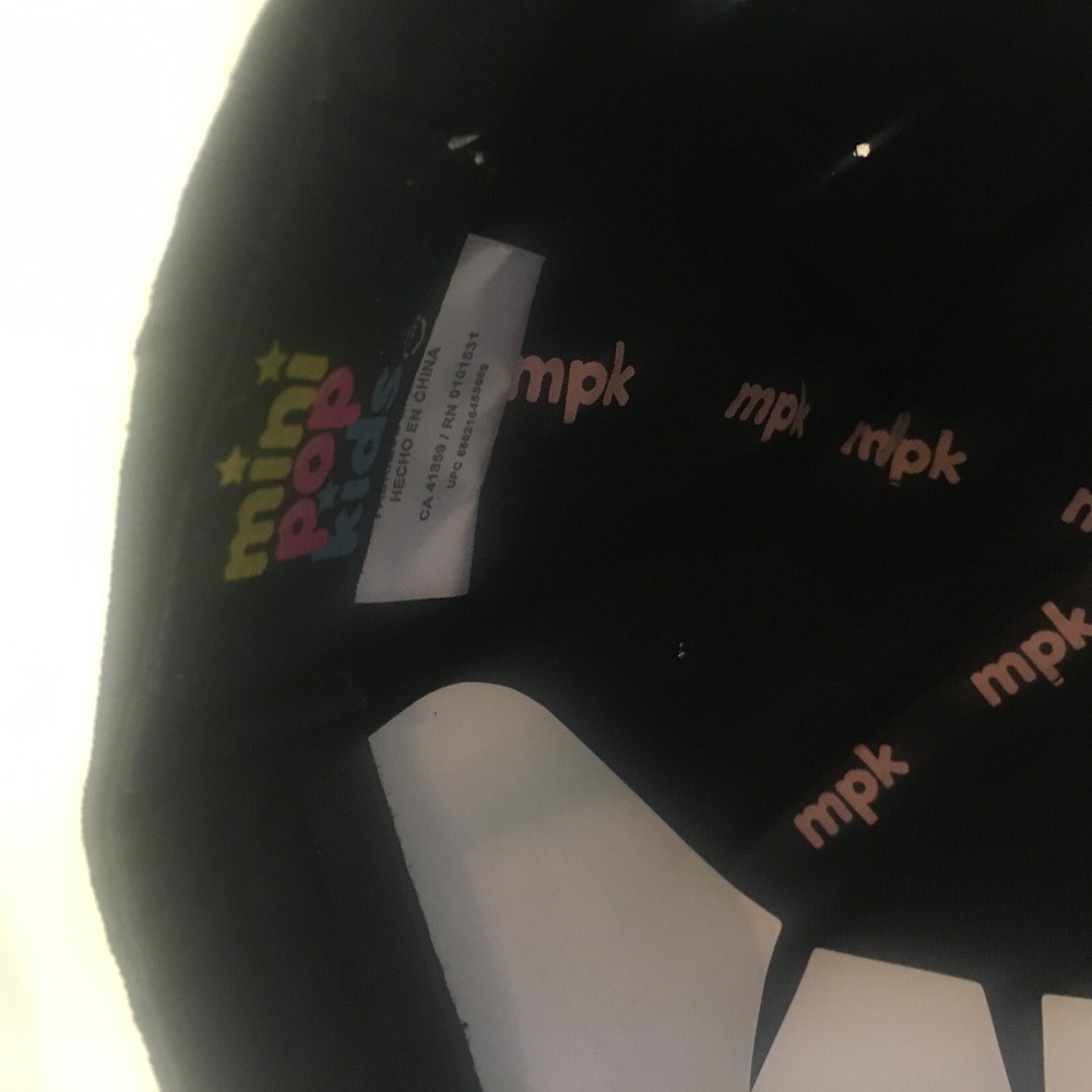 Mini Pop Kids Baseball Hat Black White Check Mad Engine Embroidered New w/ Tags