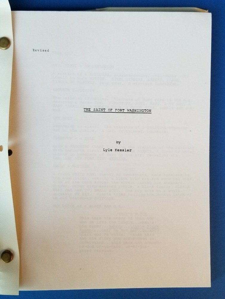 THE SAINT OF FORT WASHINGTON original script MATT DILLON DANNY GLOVER drama