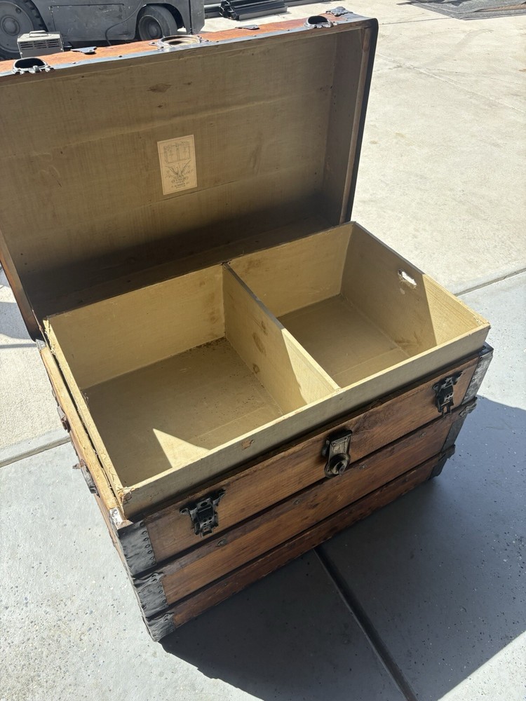 Antique Trunk In Great Condition With Insert.