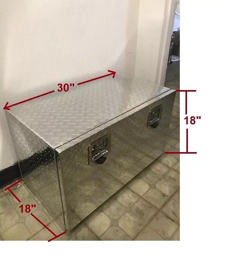 Aluminum Diamond Plate Tool Box Truck Storage Trailer Tractor Under Bed   30"