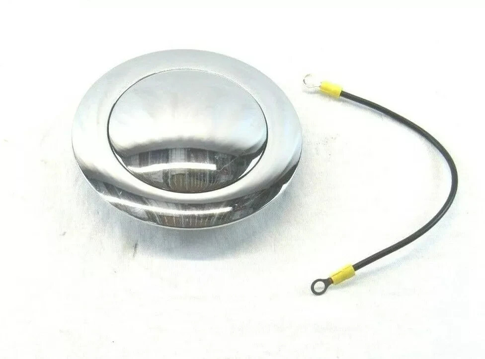 Universal GM 9 Hole Steering Wheel Horn Button Smooth Chrome Aftermarket Wheels