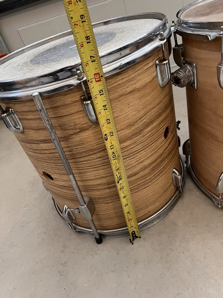 Vintage Wood Grain Tom Drums