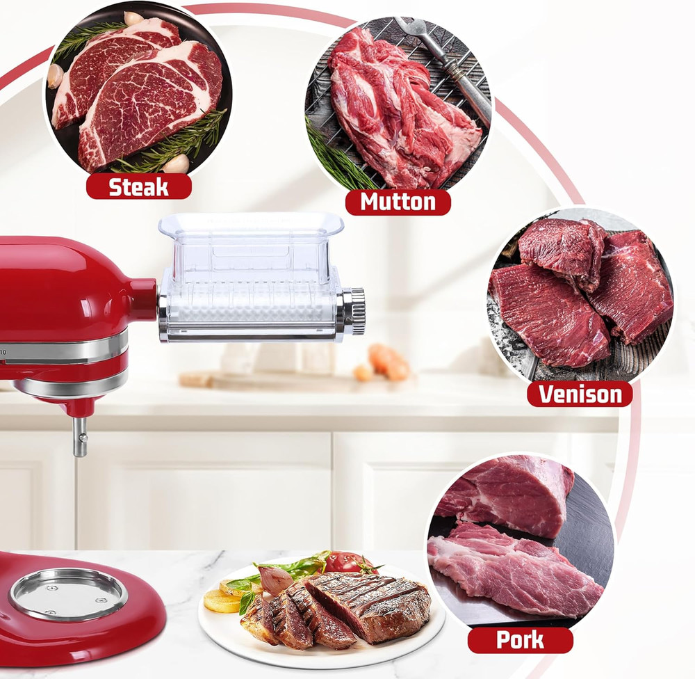 Meat Tenderizer Attachment for Kitchenaid Stand Mixers, 3 Adjustable Thickness,