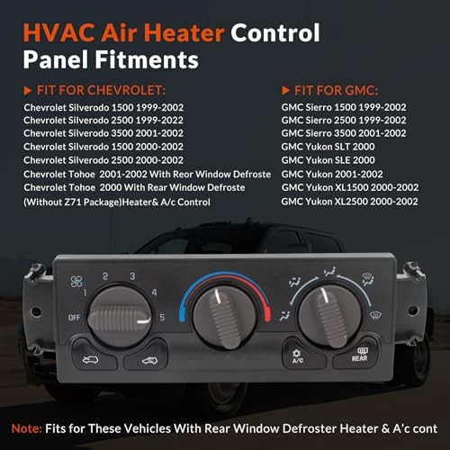 Front Climate Control Module Heater A/C Air Conditioning Panel Unit,