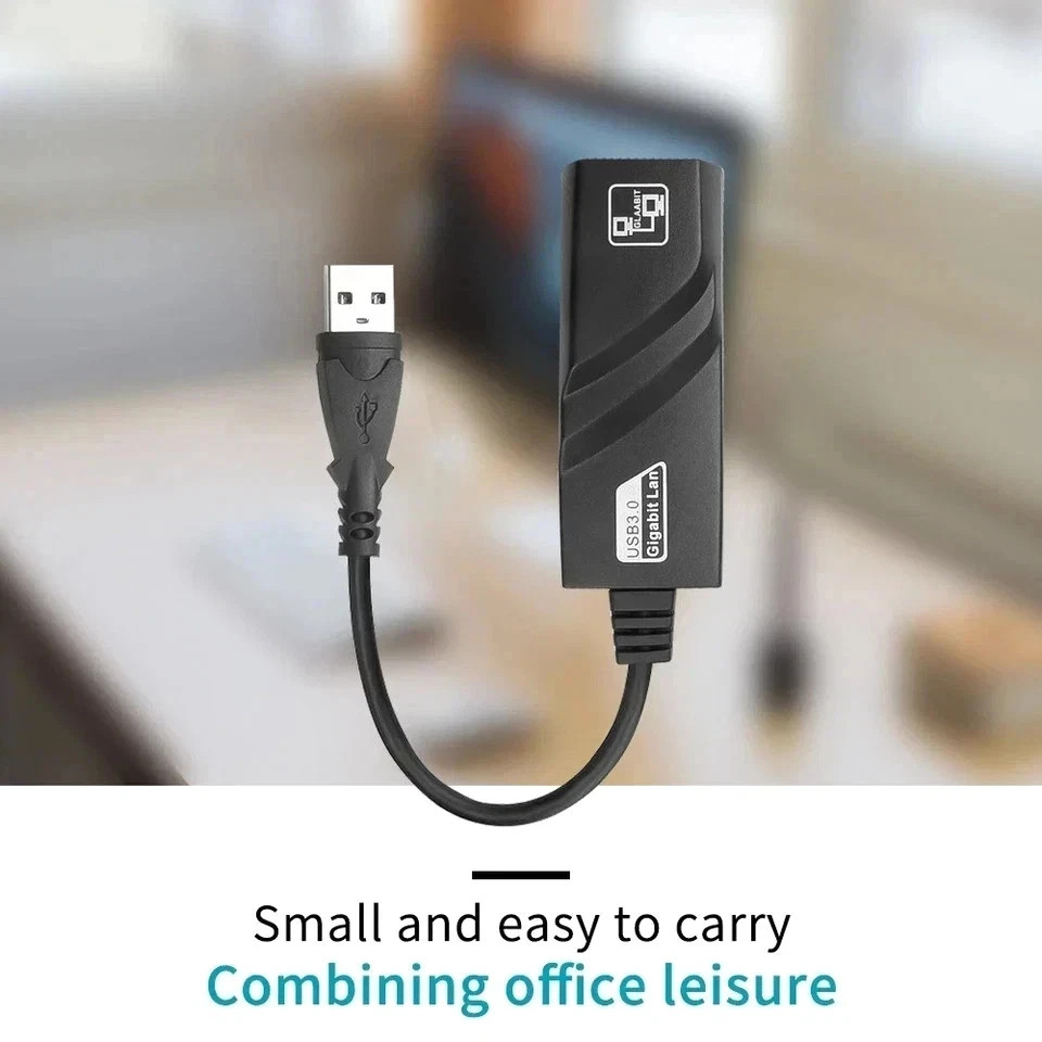 USB 3.0 Gigabit Ethernet LAN RJ45 1000Mbps Network Adapter For Windows PC Mac