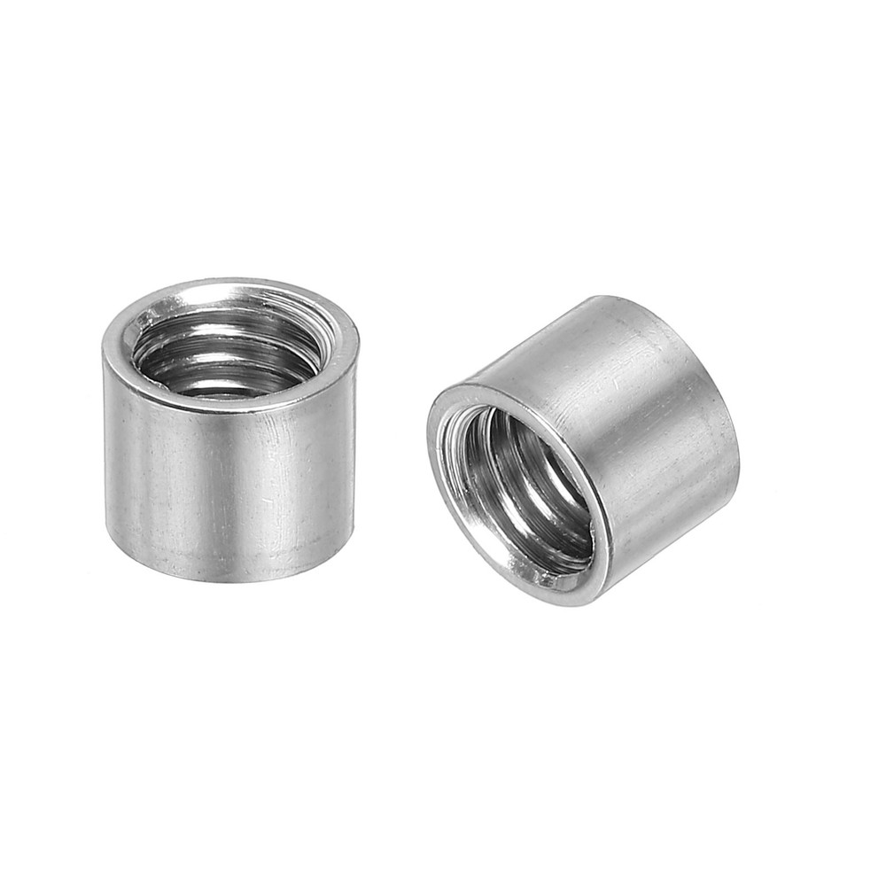 10Pcs Round Connector Nuts, M8x12x12mm Coupling Nut Sleeve Rod Bar Stud Nut