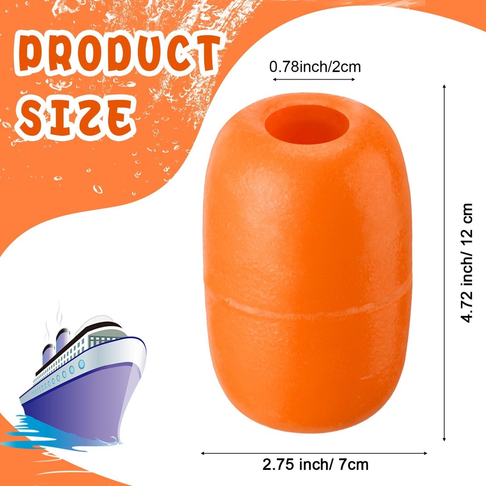 12 Pcs Deep Water Fishing Float 4.72 x 2.75'' Heavy Duty Pool Buoy Float Fish...