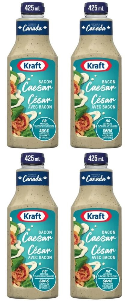 Kraft Bacon Caesar Salad Dressing, 425ml (4 Pack)