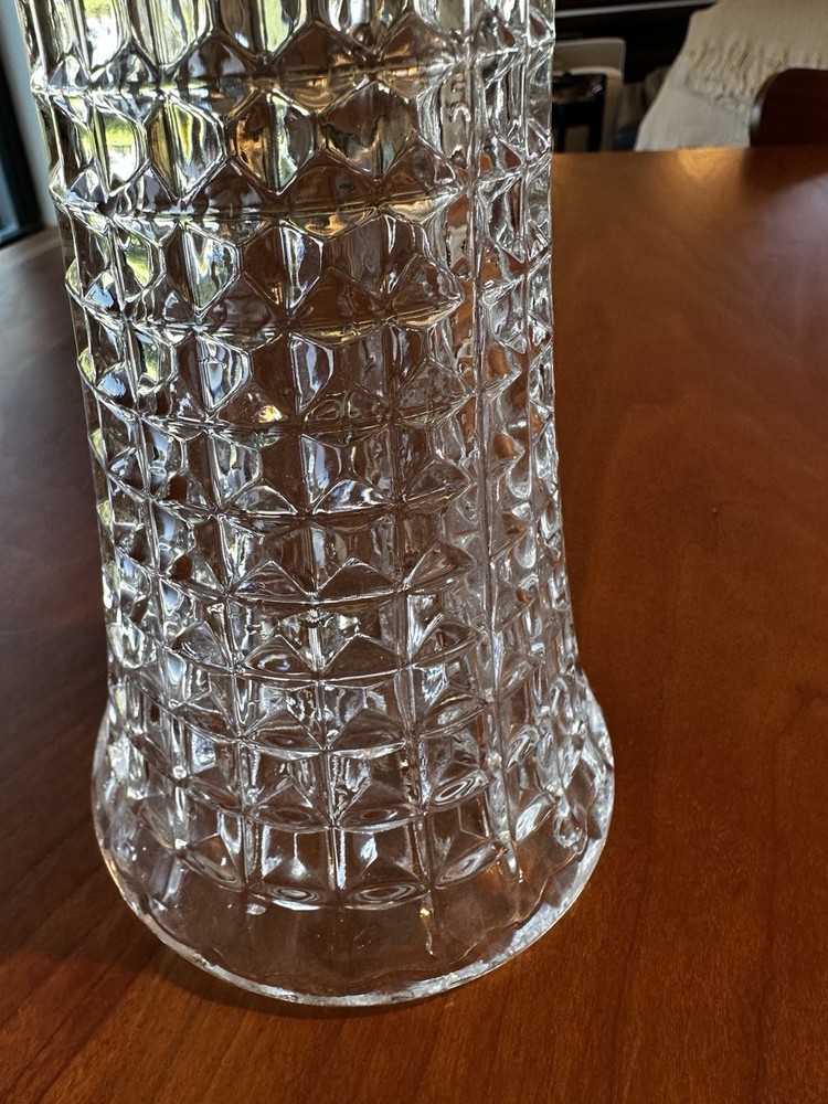VTG Silver And Pressed Claret Pitcher 11.5”