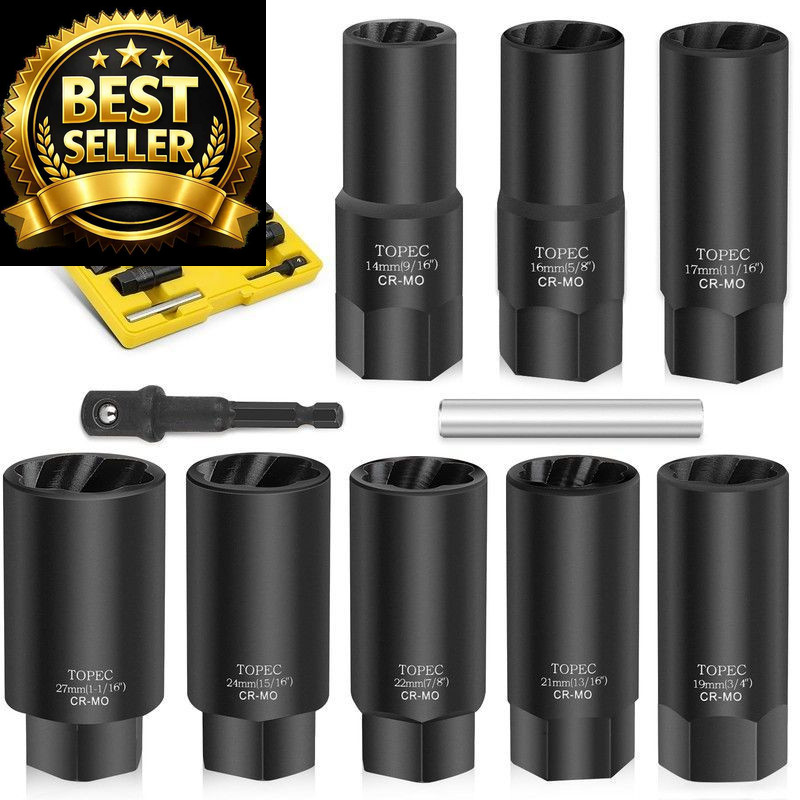 Topec 10PCS Deep Lug Nut Remover Heavy Duty, 10-piece Deep,