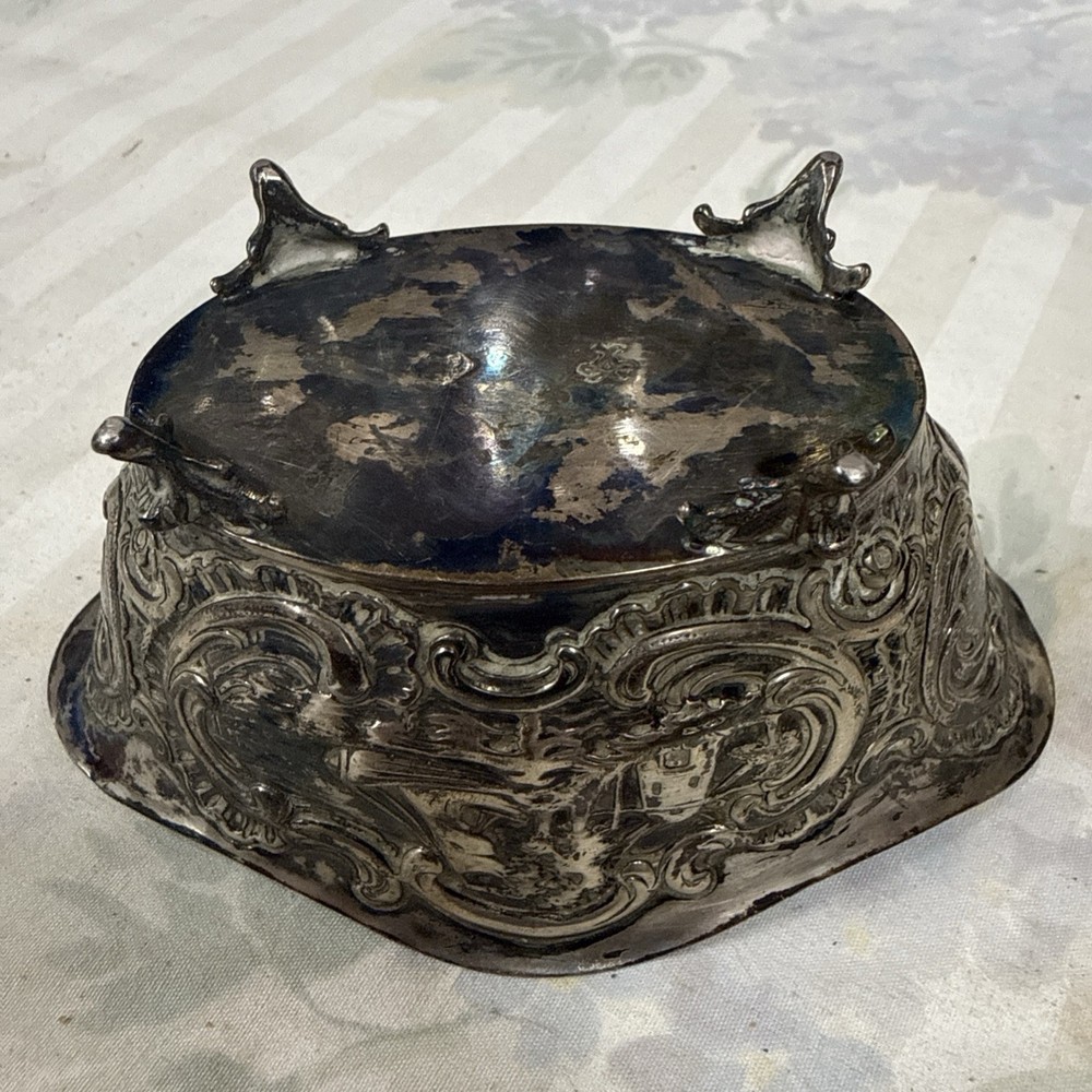 Hanau 800 Silver Repousse Footed Bowl