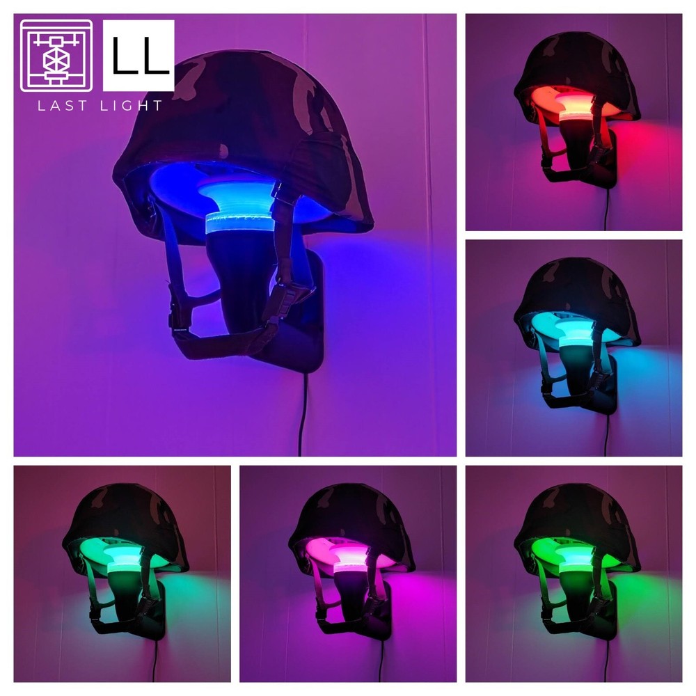 Helmet Wall Display - Remote Controlled - USB Powered LED