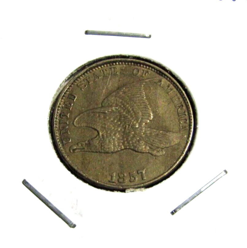 1857 1c Flying Eagle #125 - AU+